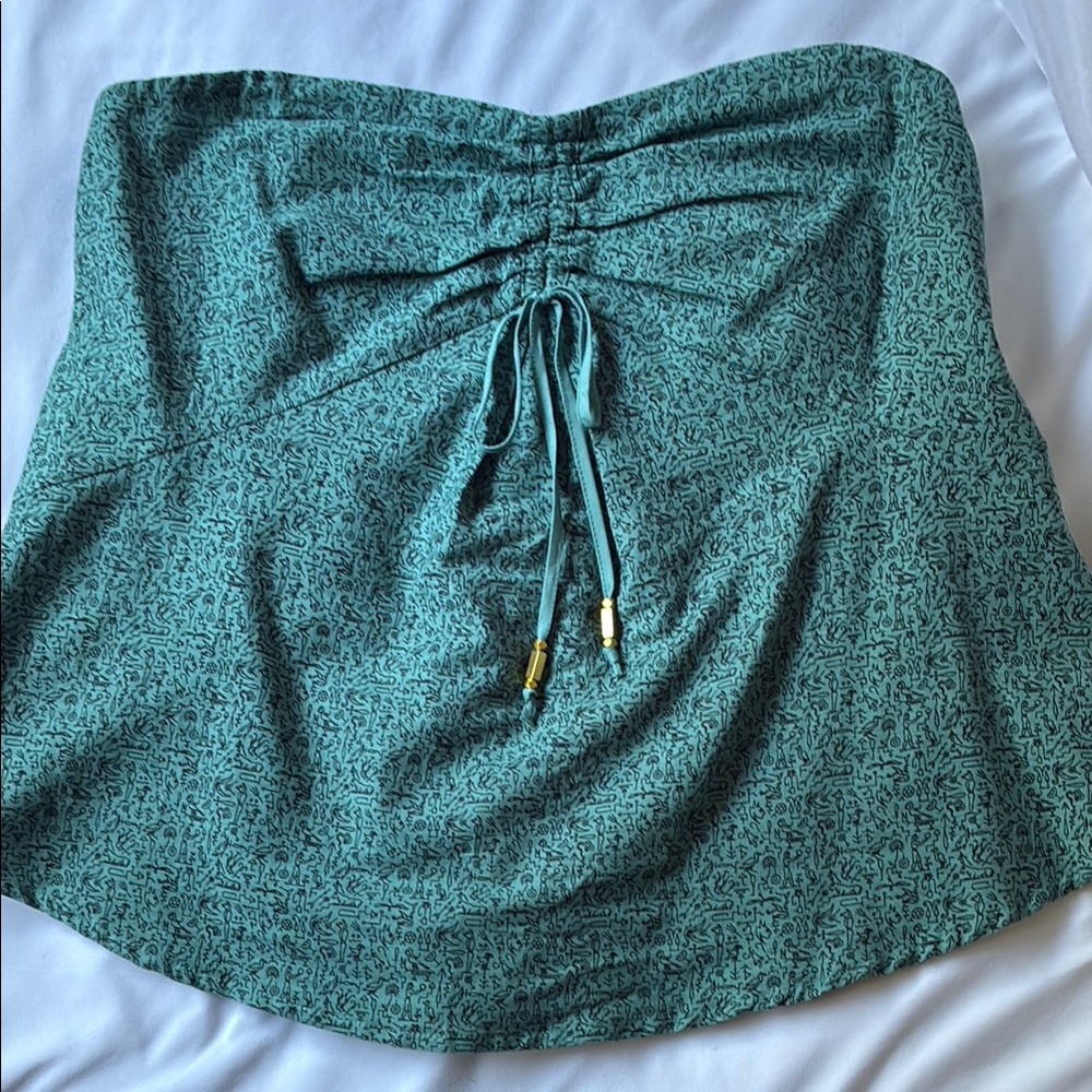 Mauve Teal Strapless Top